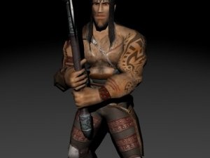 warrior rigged game ready lowpoly character 3D Model