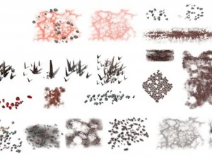 4 map types 2d tiles and decals set CG Textures