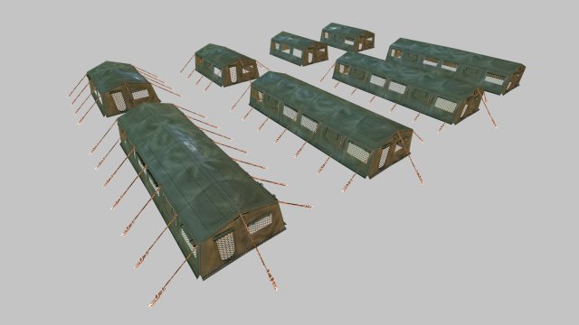 army tent Modelo 3D .c4d .max .obj .3ds .fbx .stl .blend 