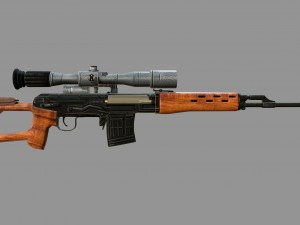 dragunov svd sniper rifle 3D Model
