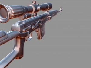 dragunov svd sniper rifle 3D Model