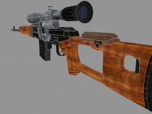 dragunov svd sniper rifle 3D Model