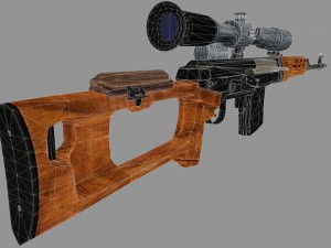 dragunov svd sniper rifle 3D Model