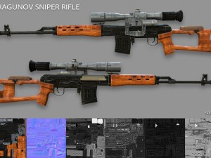 dragunov svd sniper rifle 3D Model