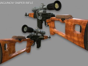 dragunov svd sniper rifle 3D Model