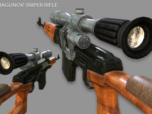 dragunov svd sniper rifle 3D Model