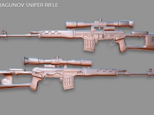 dragunov svd sniper rifle 3D Model