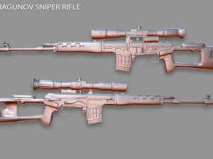 dragunov svd sniper rifle 3D Model