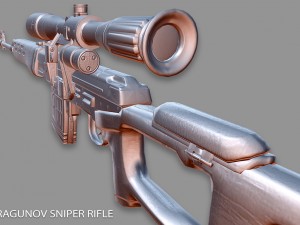 dragunov svd sniper rifle 3D Model