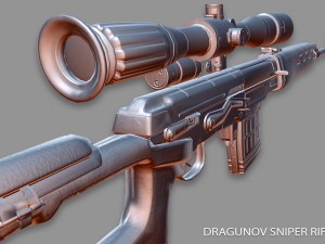 dragunov svd sniper rifle 3D Model