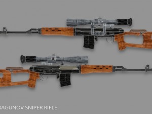 dragunov svd sniper rifle 3D Model