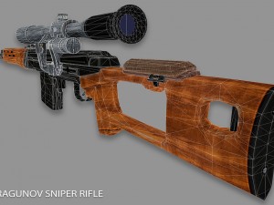 dragunov svd sniper rifle 3D Model