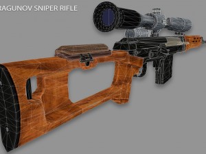 dragunov svd sniper rifle 3D Model