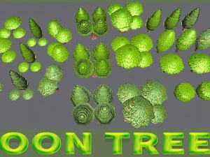 toon trees pack 3D Model