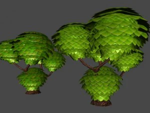 toon trees pack 3D Model