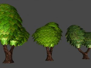 toon trees pack 3D Model