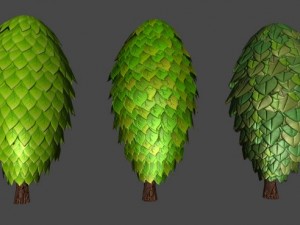 toon trees pack 3D 모델