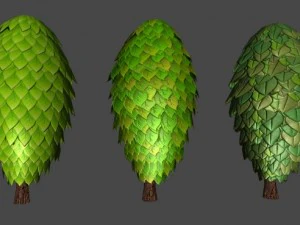 toon trees pack 3D Model
