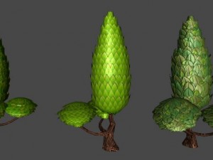toon trees pack 3D 모델