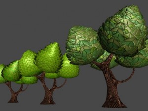 toon trees pack 3D 모델