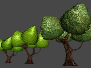 toon trees pack 3D Model
