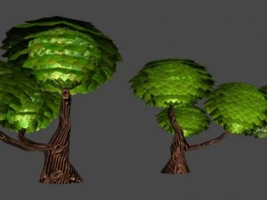 toon trees pack 3D Model