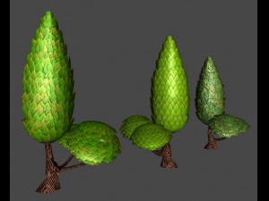 toon trees pack 3D 모델