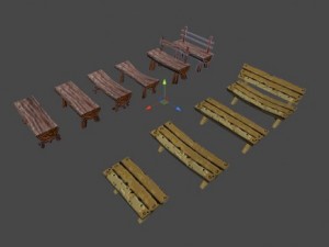 benches 3D 모델
