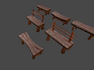 benches 3D 모델