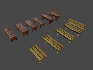 benches 3D 모델