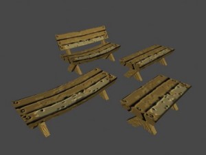 benches 3D 모델