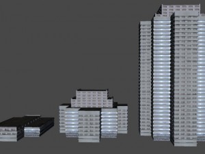 modern buildings 3D 모델
