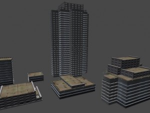 modern buildings 3D 모델