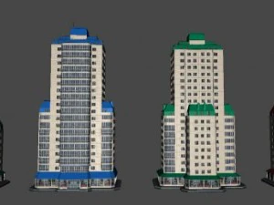 city building 14 variants 3D Model