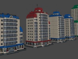 city building 14 variants 3D मॉडल