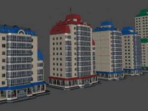 city building 14 variants 3D Model