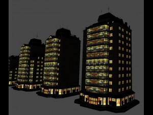 city building 14 variants 3D मॉडल