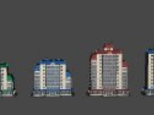 city building 14 variants 3D Model