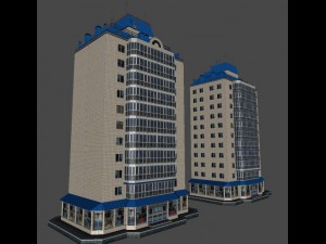 city building 14 variants 3D मॉडल