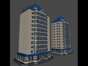 city building 14 variants 3D Model
