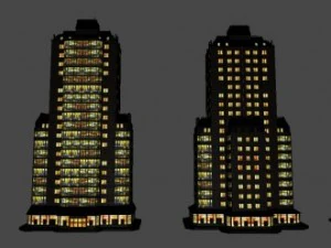 city building 14 variants 3D Model
