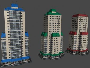 city building 14 variants 3D Model