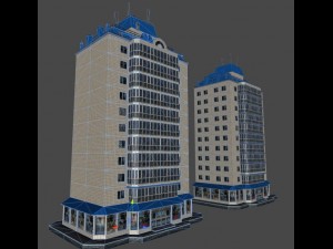 city building 14 variants 3D मॉडल