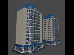 city building 14 variants 3D Model