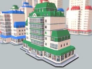 city building 14 variants 3D मॉडल