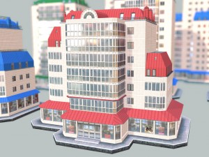 city building 14 variants 3D मॉडल
