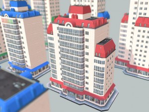 city building 14 variants 3D मॉडल