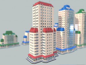 city building 14 variants 3D मॉडल