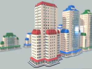 city building 14 variants 3D Model