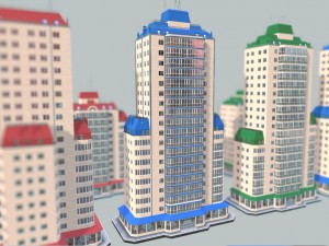 city building 14 variants 3D मॉडल